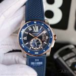 JH Factory Calibre De Cartier Diver Blue Watch Price - W2CA0009 Blue Roman Dial 42 MM Cal.1904-PS